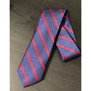 Blue Tie with Red Stripes
